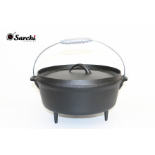 Cast iron camping 3 legs dutch oven